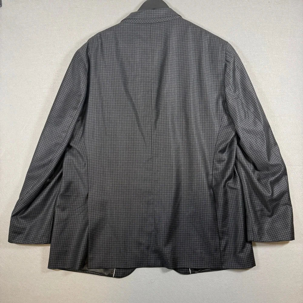 Lubiam Blazer Men 50R Black Plaid Italian Wool Reda Fabric Sport Coat Jacket 60R